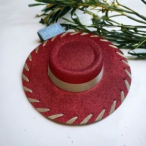 Disney Jessie Sparkle Cowgirl Hat NWT Red Gold Dress Up Play Costume